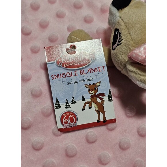 Rudolph the Red-Nosed Reindeer Clarice Pink Holiday Snuggle Blanket 11.5" - Picture 7 of 10
